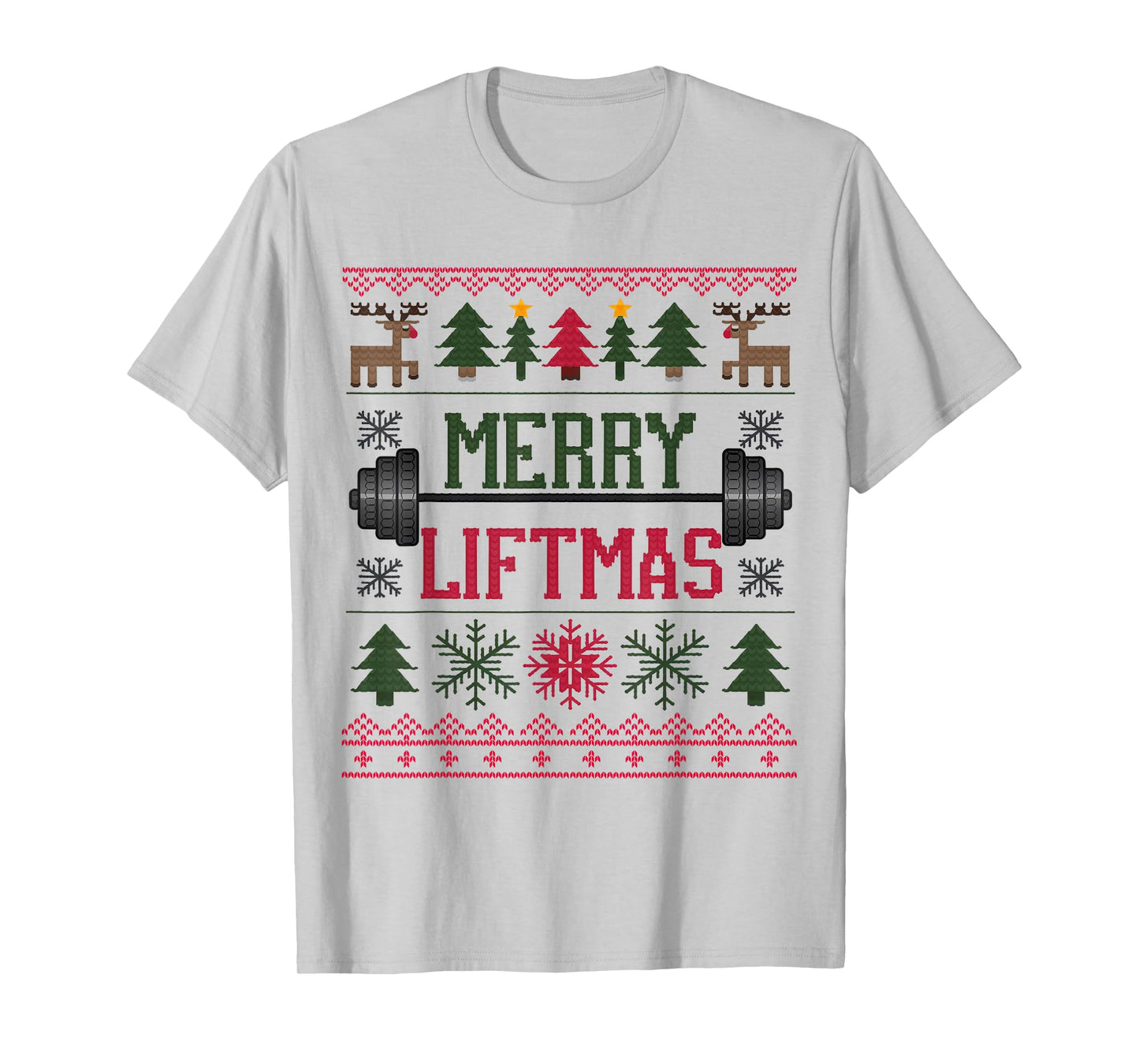 Merry Liftmas Weightlifter Fitness T-Shirt