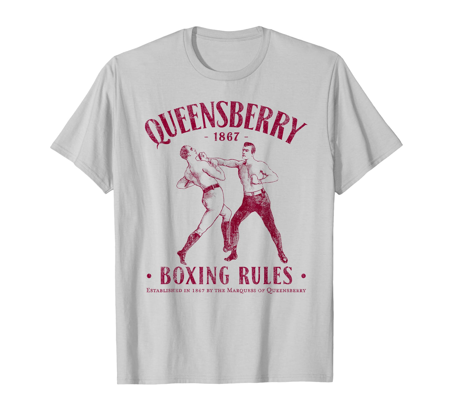 Distressed Vintage Boxing T-Shirt - Queensbury Boxing Rules T-Shirt