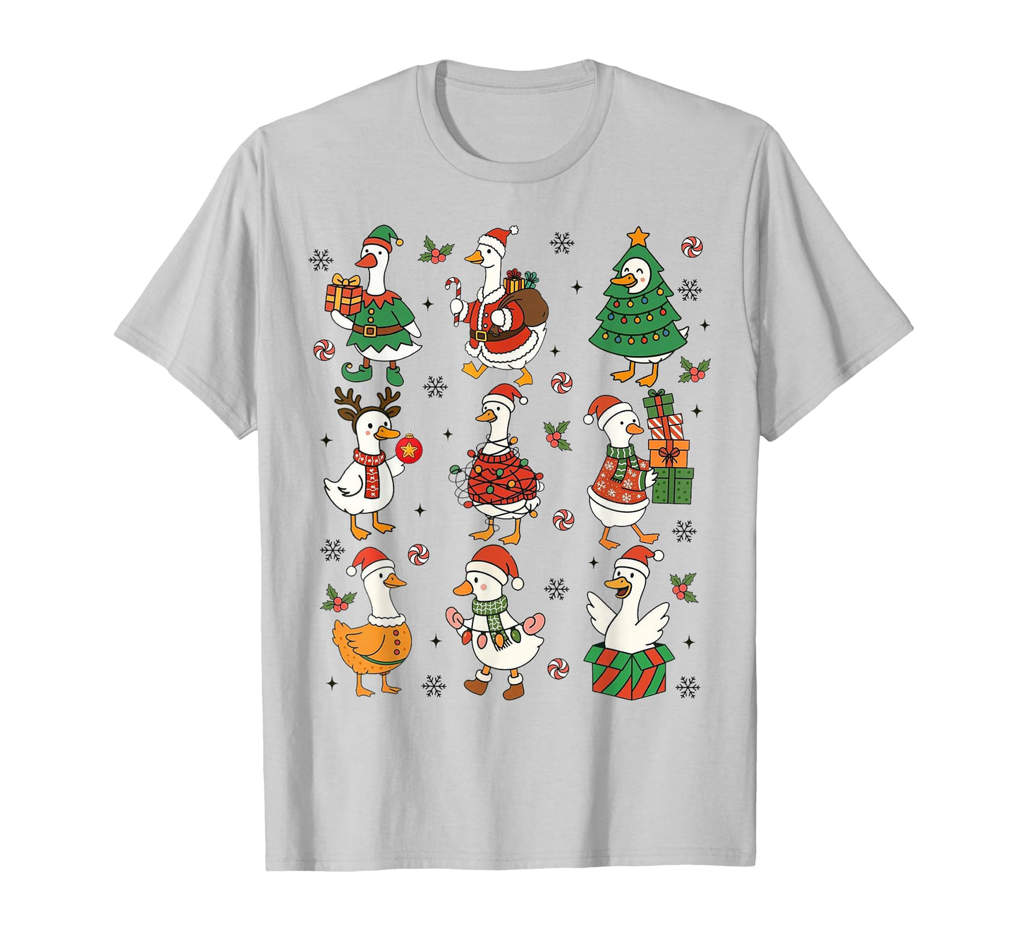 Funny Christmas Goose Cute Duck Holiday Mens Womans Kids T-Shirt