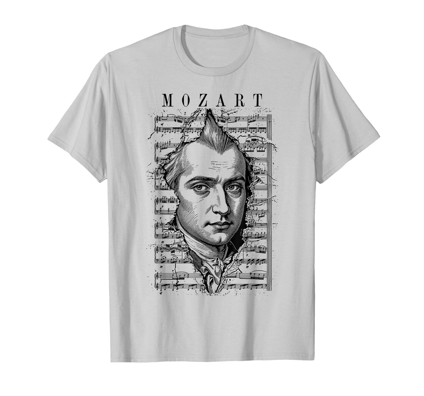 Wolfgang Amadeus Mozart Classical Sheet Music Notes Vintage T-Shirt