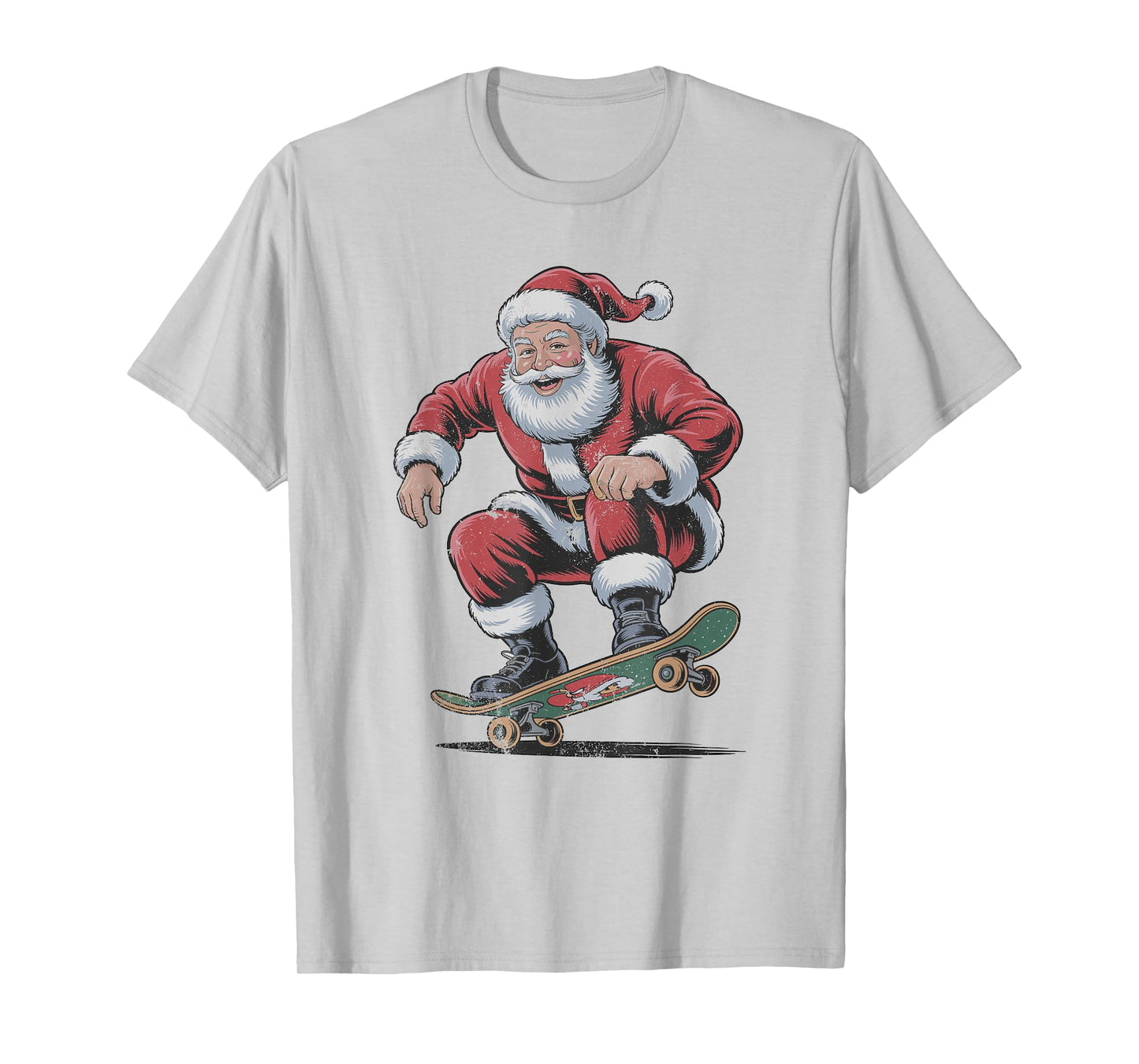 Santa Skateboarding Christmas Holiday Retro Vintage 90s T-Shirt