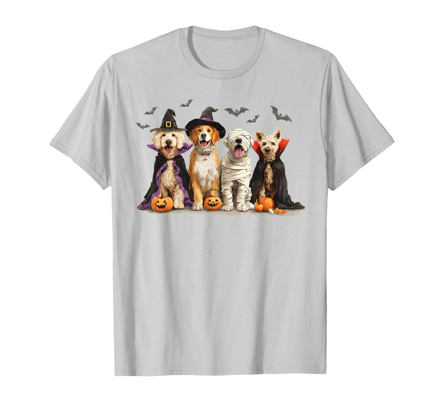 Cute Dog Dressed As Ghost Witch Mummy Halloween Dog Lovers T-Shirt