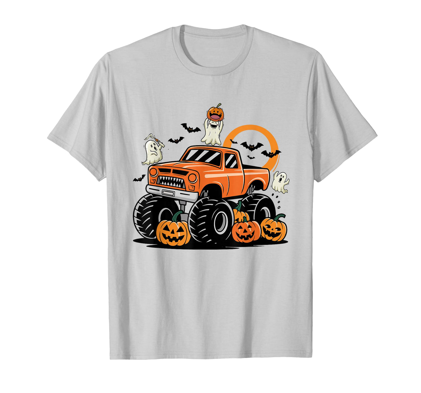 Toddler Monster Truck Ghost Pumpkin Halloween Costume T-Shirt