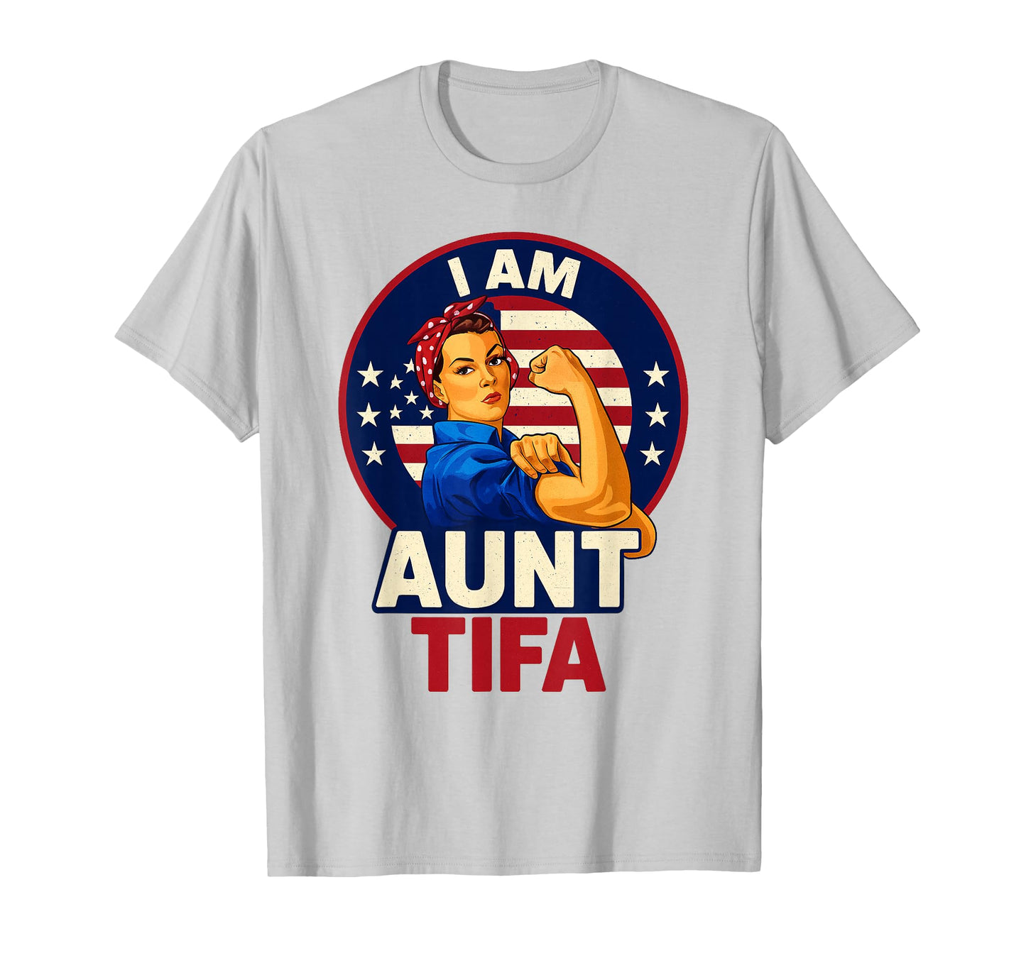I Am Aunt Tifa Woman's Girl America Flag T-Shirt
