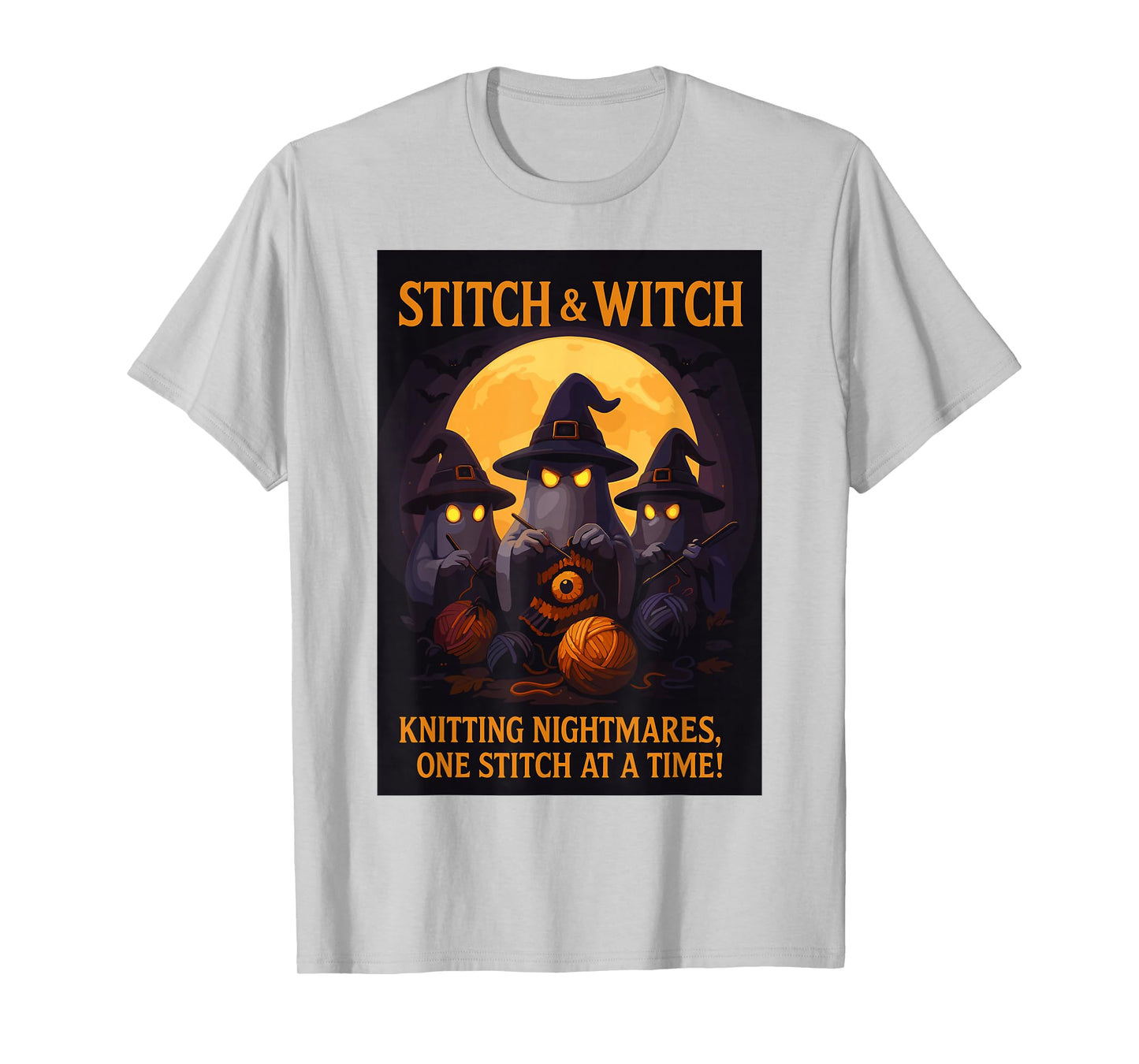 Stitch Witch Crochet Ghosts Halloween Funny for Women T-Shirt
