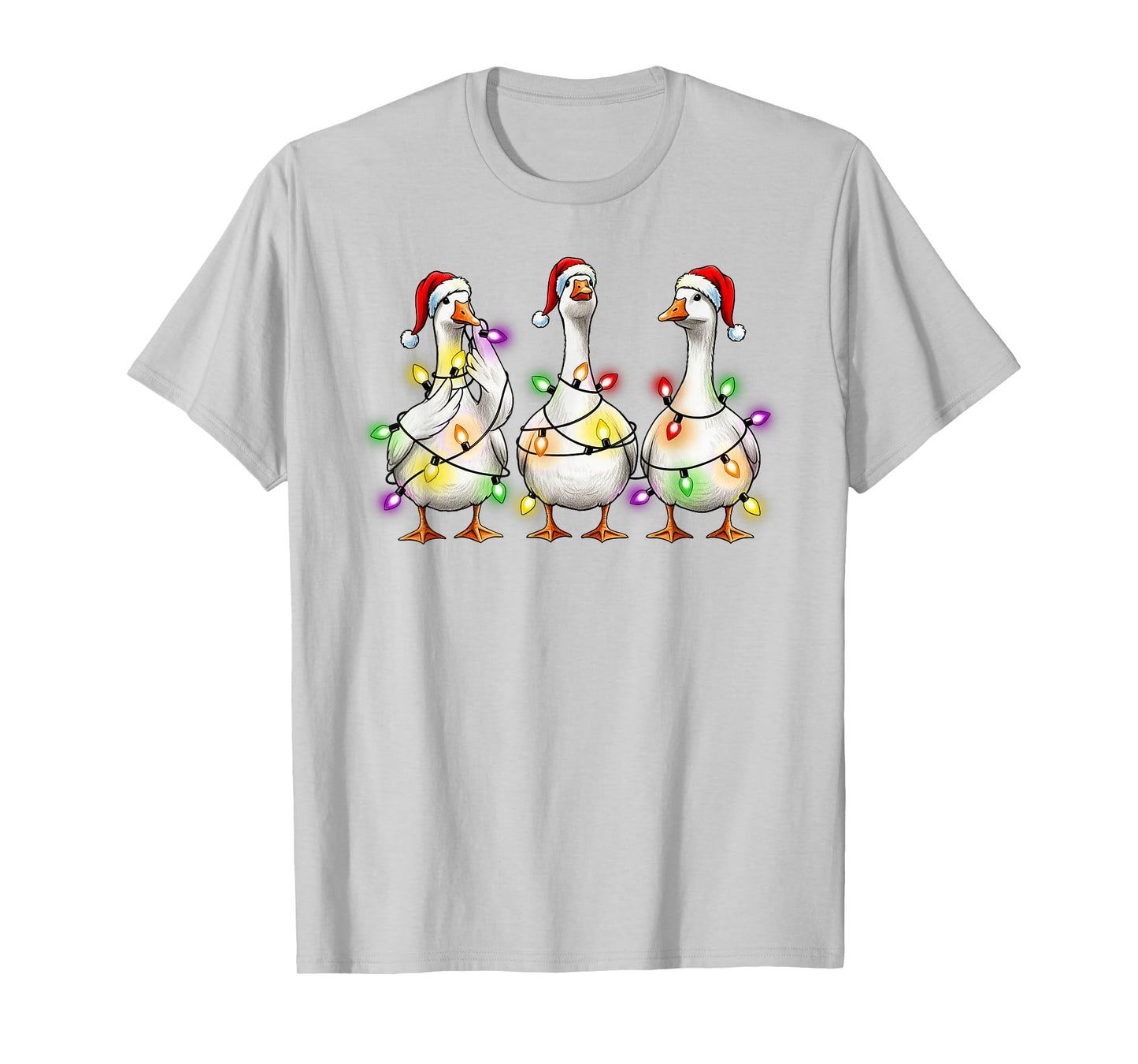 Funny Christmas Vibes Goose Santa Elf Xmas Festive Holiday T-Shirt