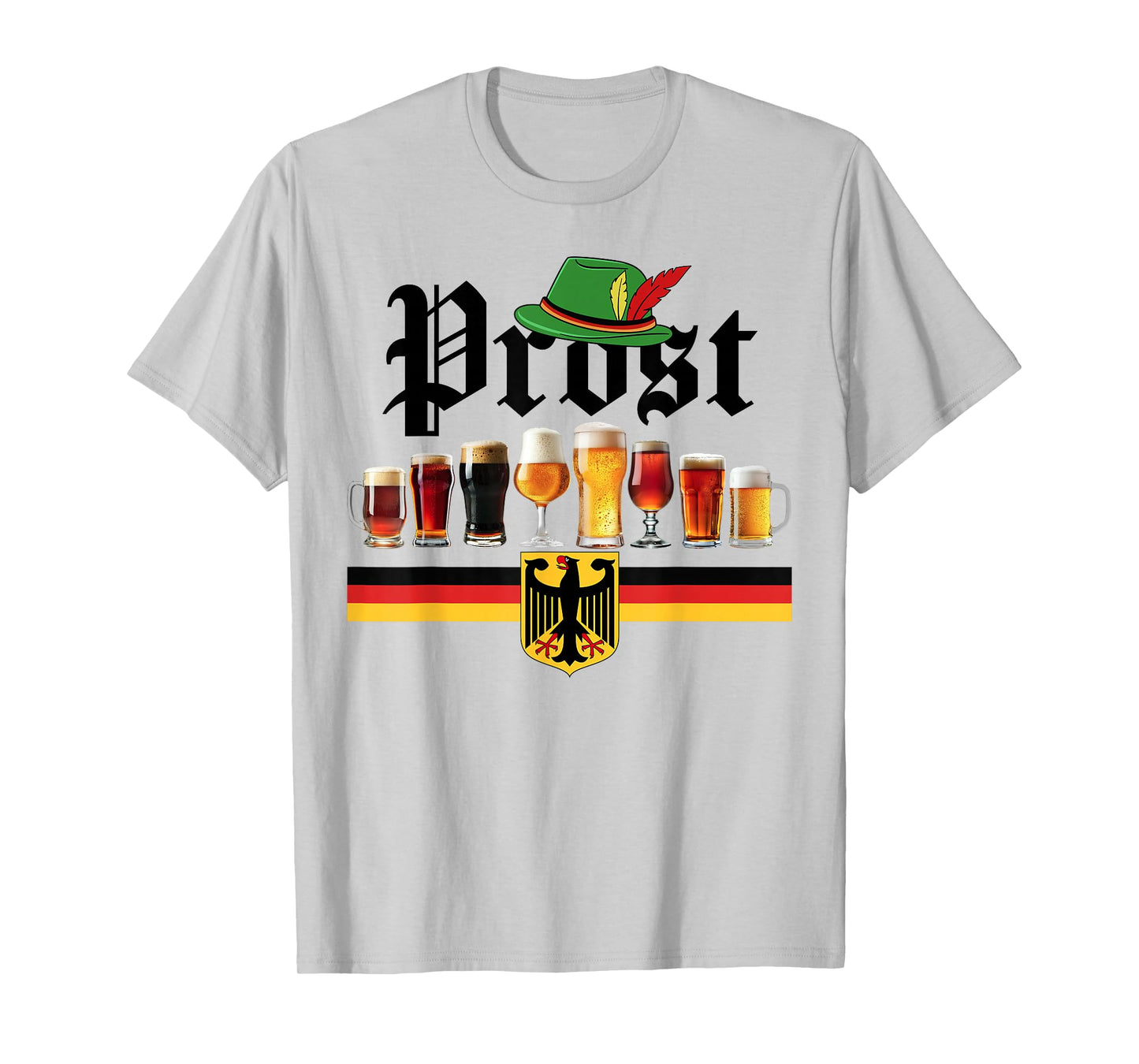 Oktoberfest Drinking Men Women Vintage German Flag Prost T-Shirt