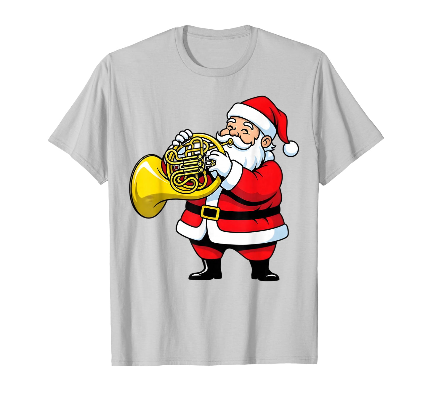 Christmas French Horn Player Santa Xmas Boys Girls Men Kids T-Shirt