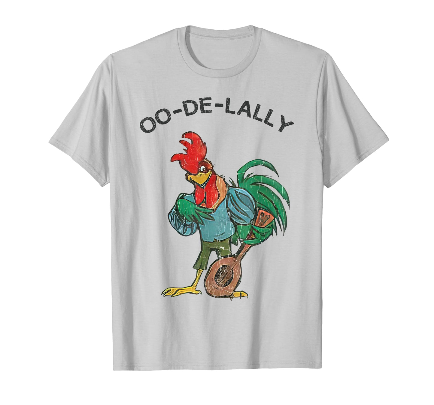 Retro Oo-de-lally Singing Rooster Vintage Guitar Chicken T-Shirt