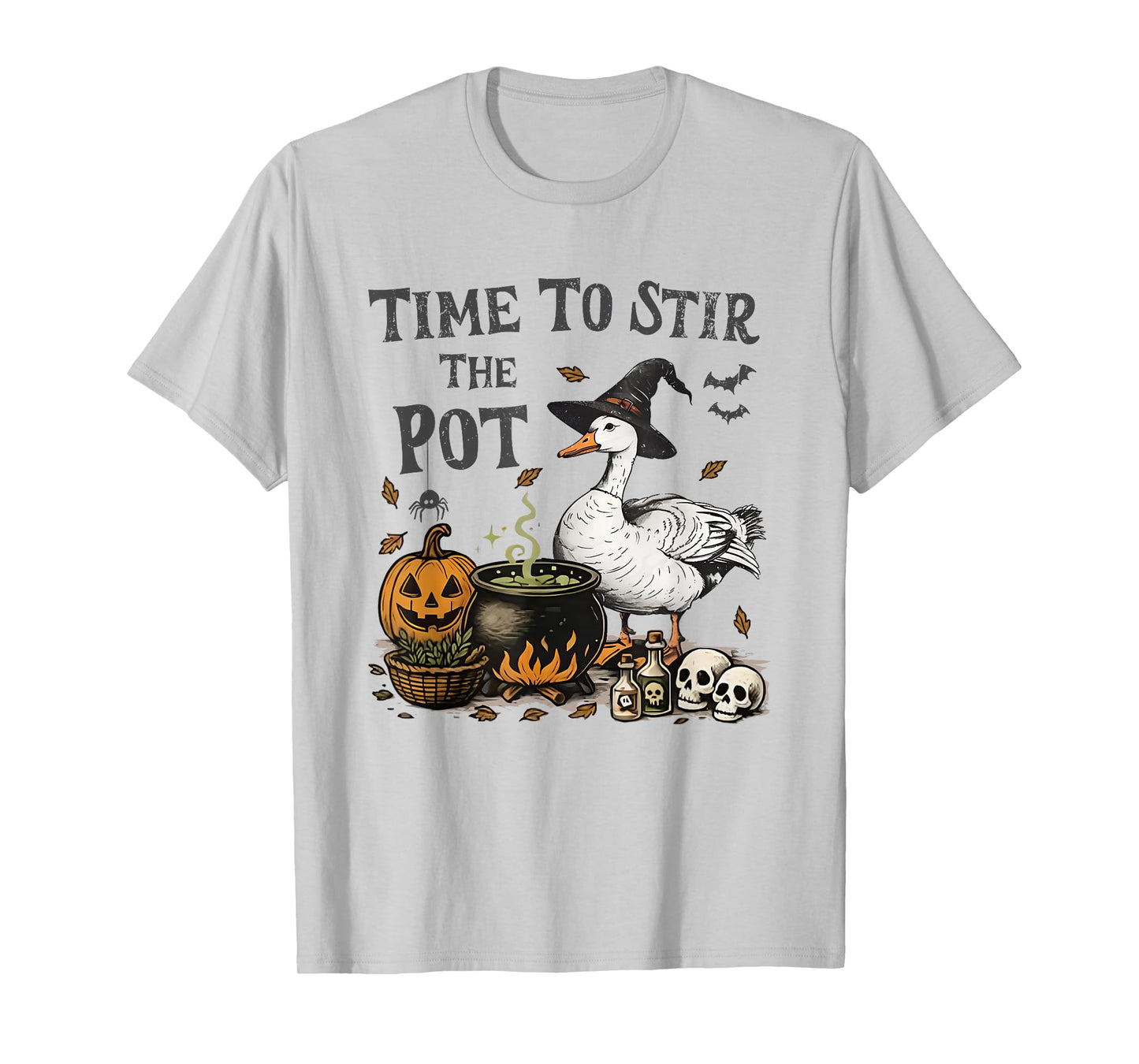 Time to Stir The Pot Funny Goose Witch Halloween Costume T-Shirt