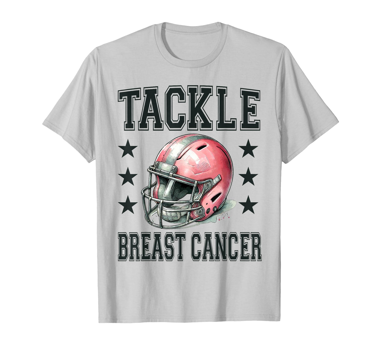 Tackle Breast Cancer Pink Football Helmet Awareness Design T-Shirt