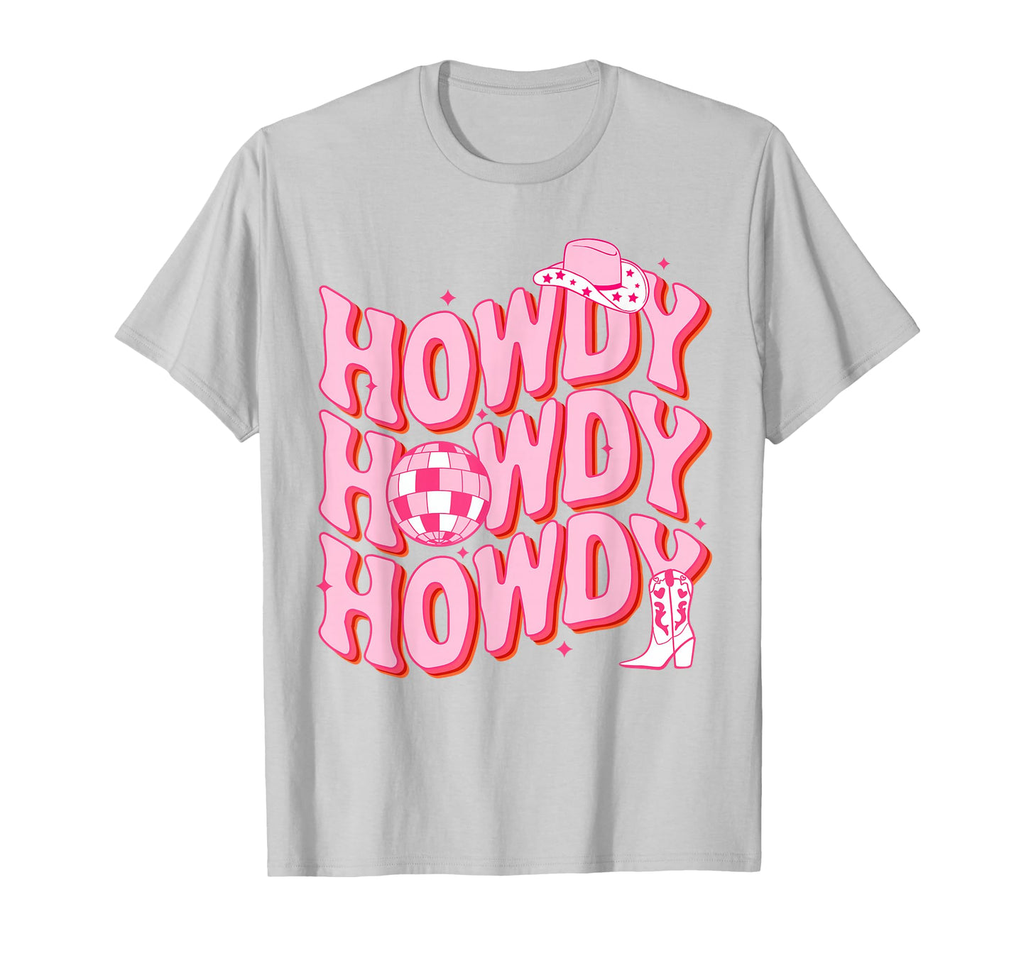 Howdy Southern Western Girl Country Rodeo Pink Cowgirl Disco T-Shirt