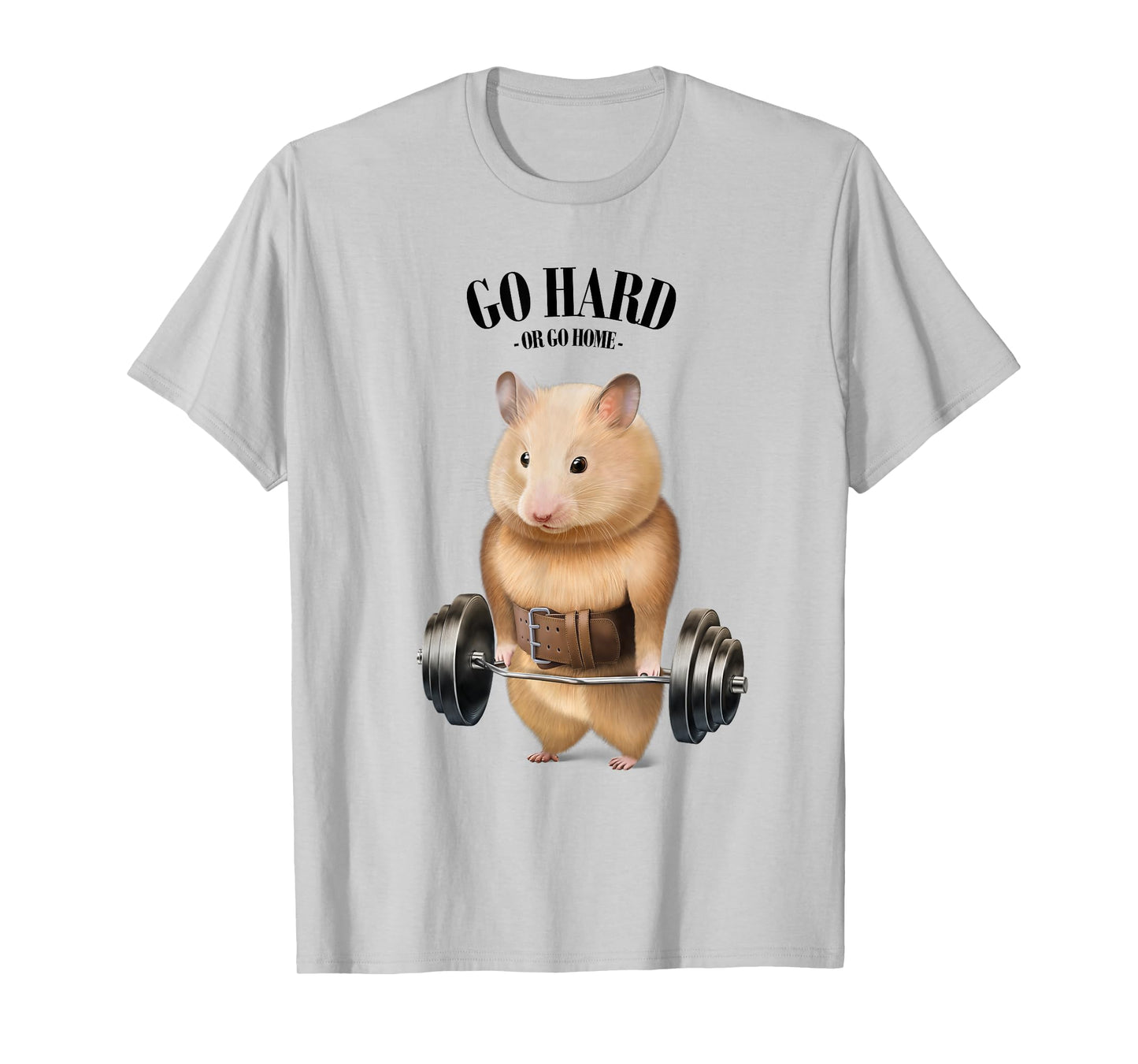Hamster Muscle Training with Barbell Shrug Bar Fitness Gym T-Shirt