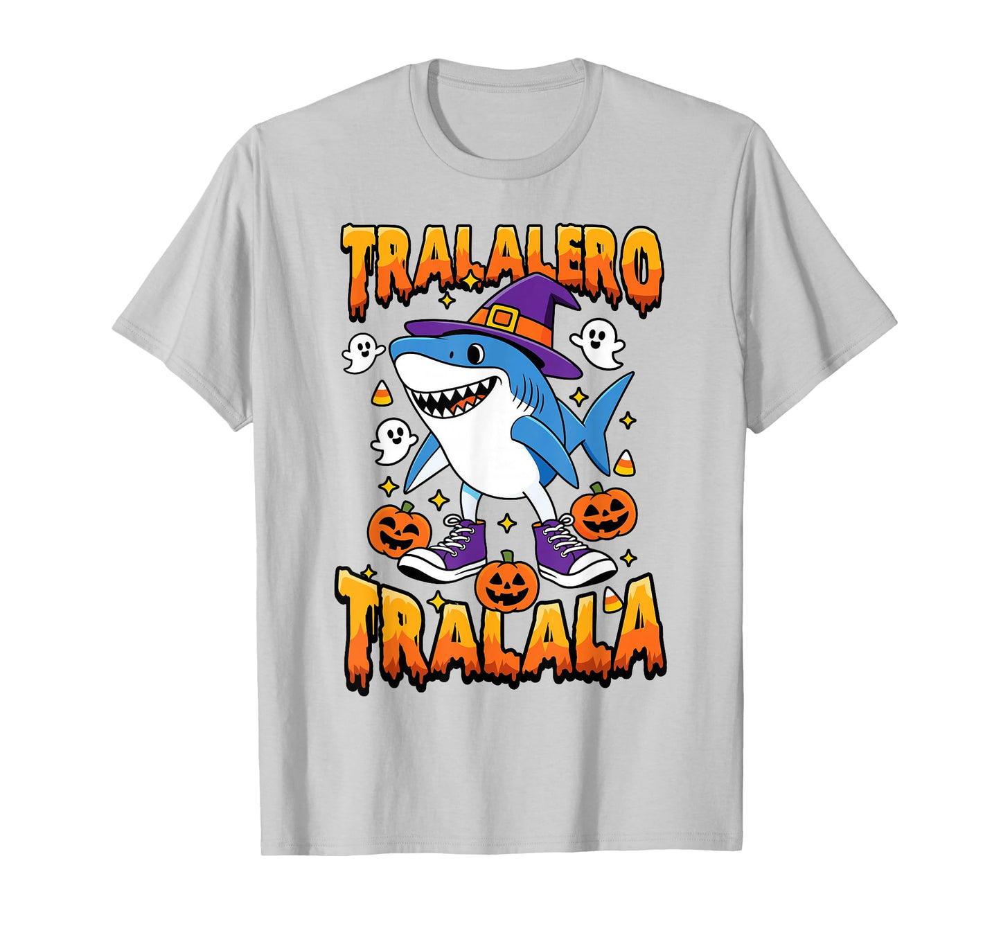 Halloween Shark Tralalero Tralala Italian Brainrot Meme Kids T-Shirt
