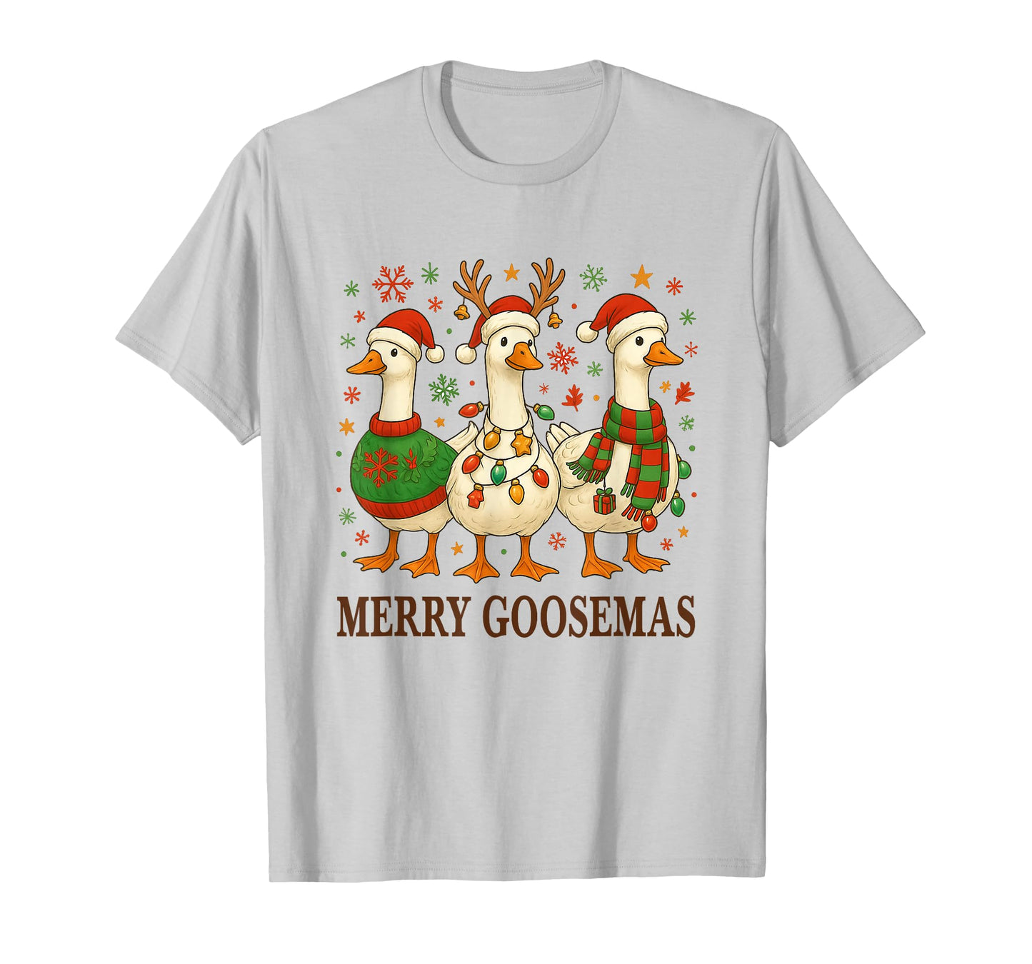 Christmas Goose Merry Goosemas Christmas Santa Goose T-Shirt
