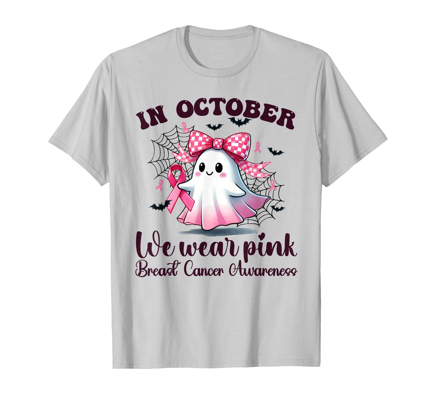 Halloween In October We Wear Pink Breast Cancer Awareness T-Shirt