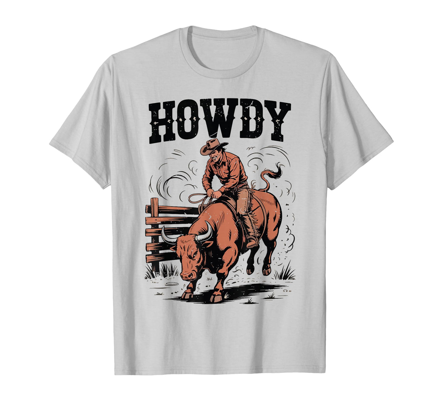 Howdy Funny Rodeo Bull Riding Cowboy Wester Country Vintage T-Shirt