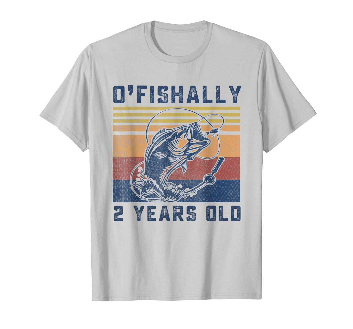 Ofishally 2 Year Old Shirt 2nd Birthday Fishing US Flag T-Shirt