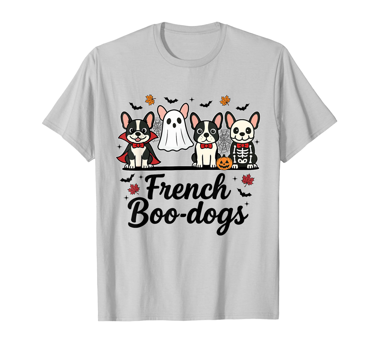 French Boo-Dog Halloween Ghost French Bulldog Men Women Kids T-Shirt