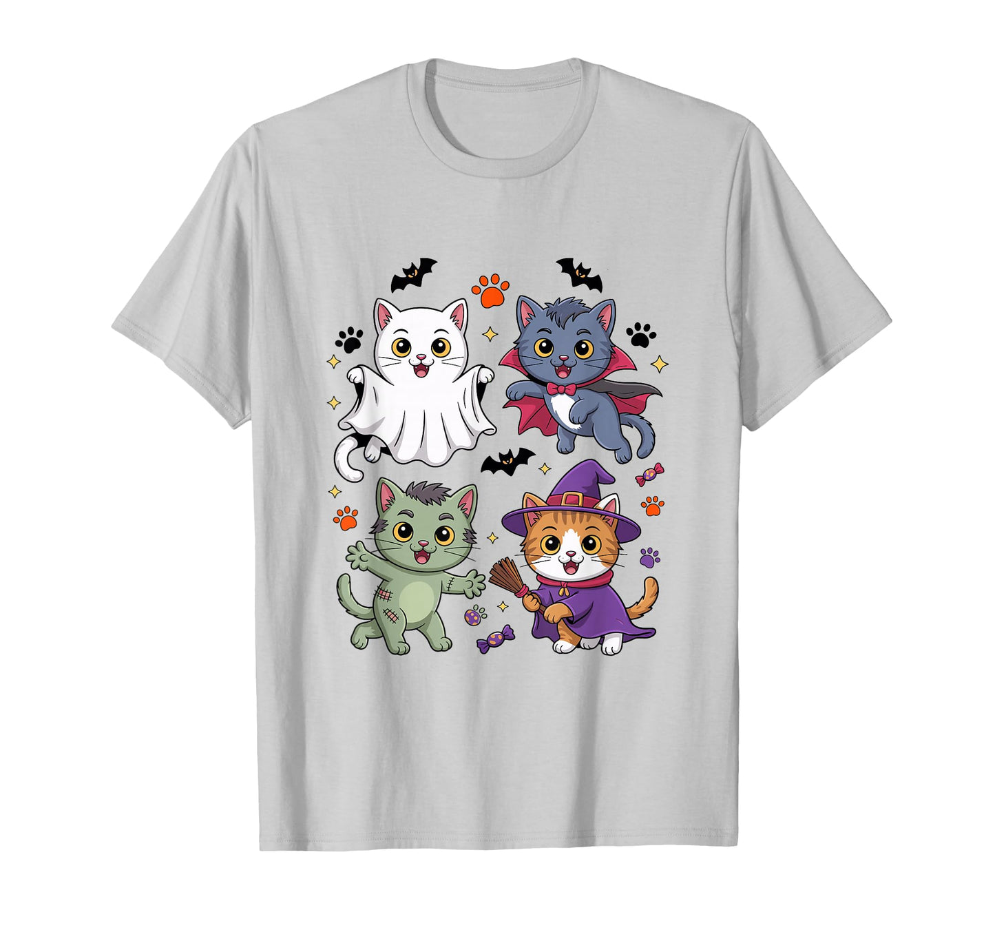 Funny Halloween Cats in Costumes T-Shirt