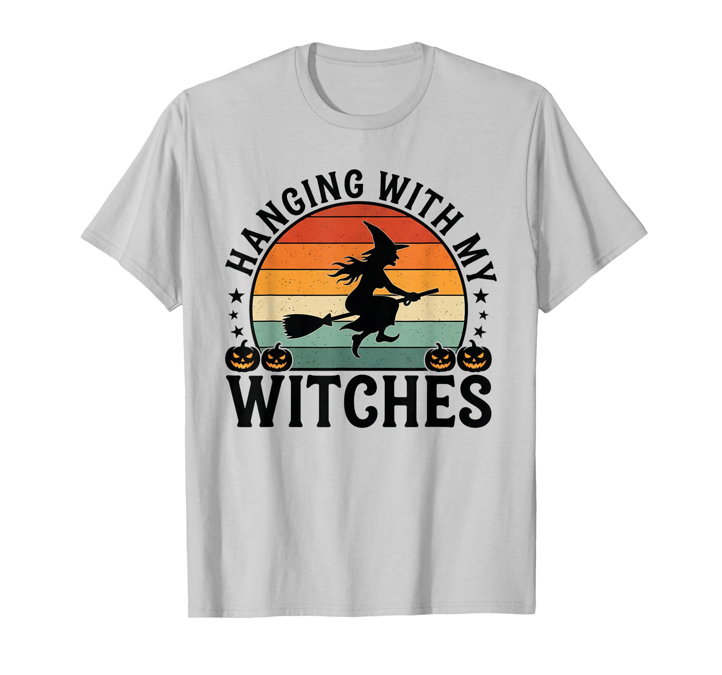Retro 80's Vintage Hanging with My Witches Spooky Halloween T-Shirt