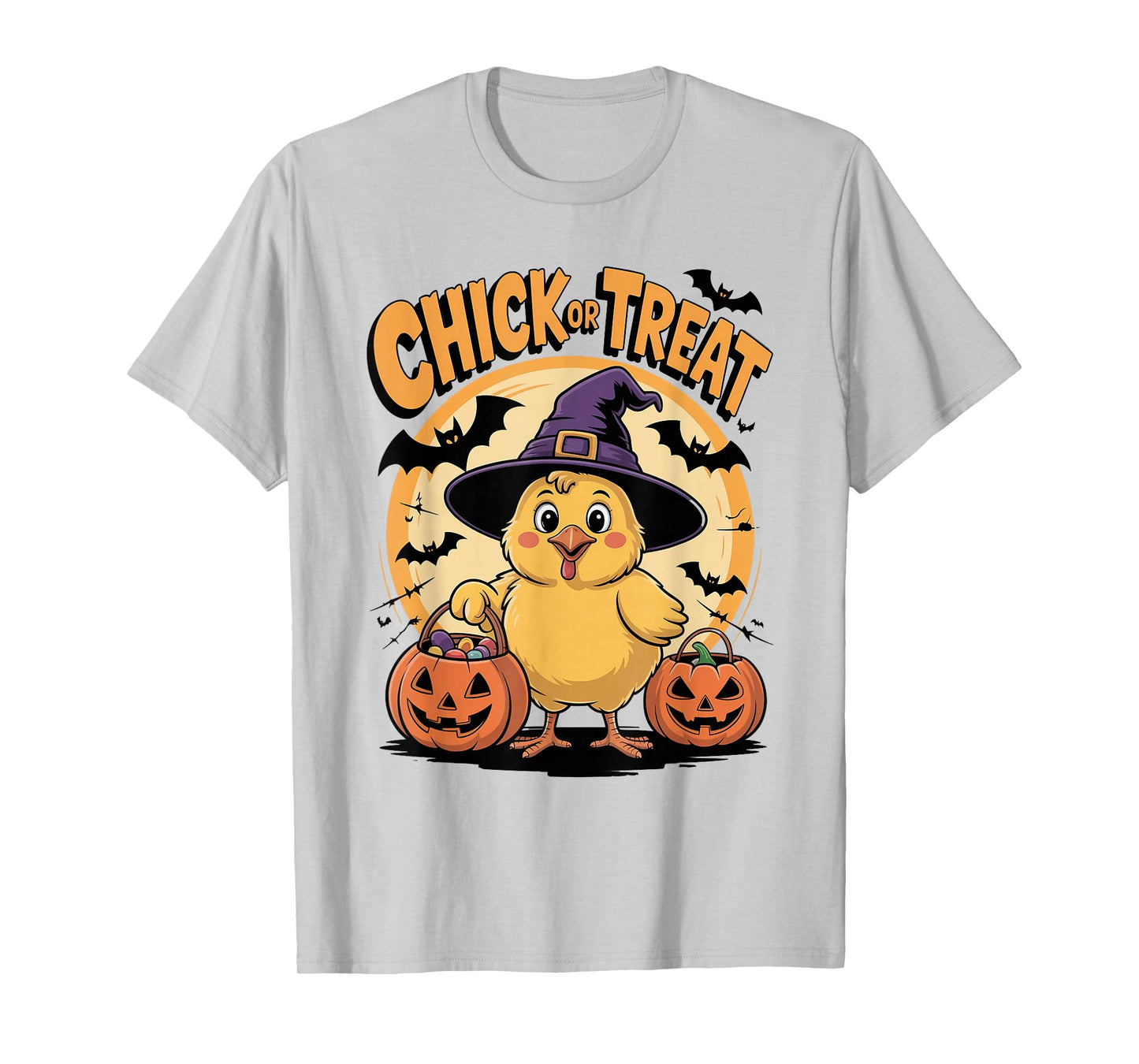 Funny Witch Costume Chick or Treat Halloween Spooky Chicken T-Shirt