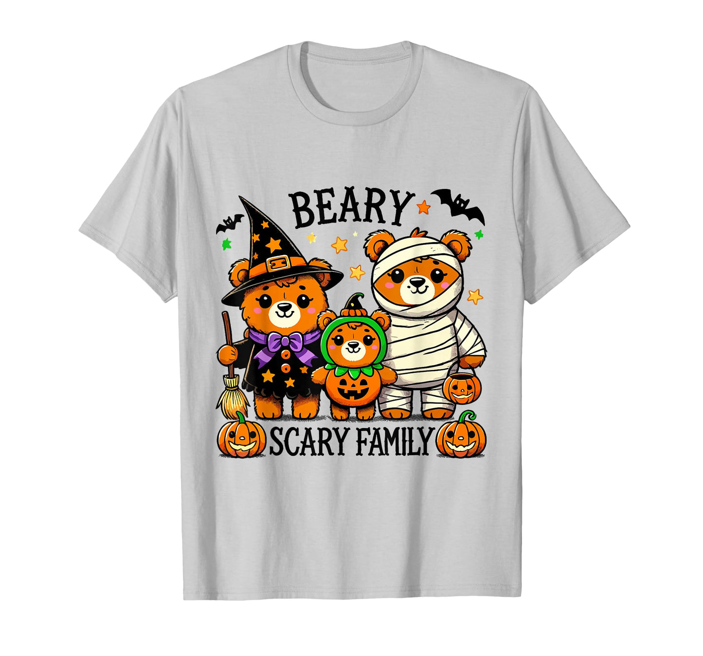 Halloween Teddy Bear Family Cute Witch Pumpkin Mummy Bear T-Shirt