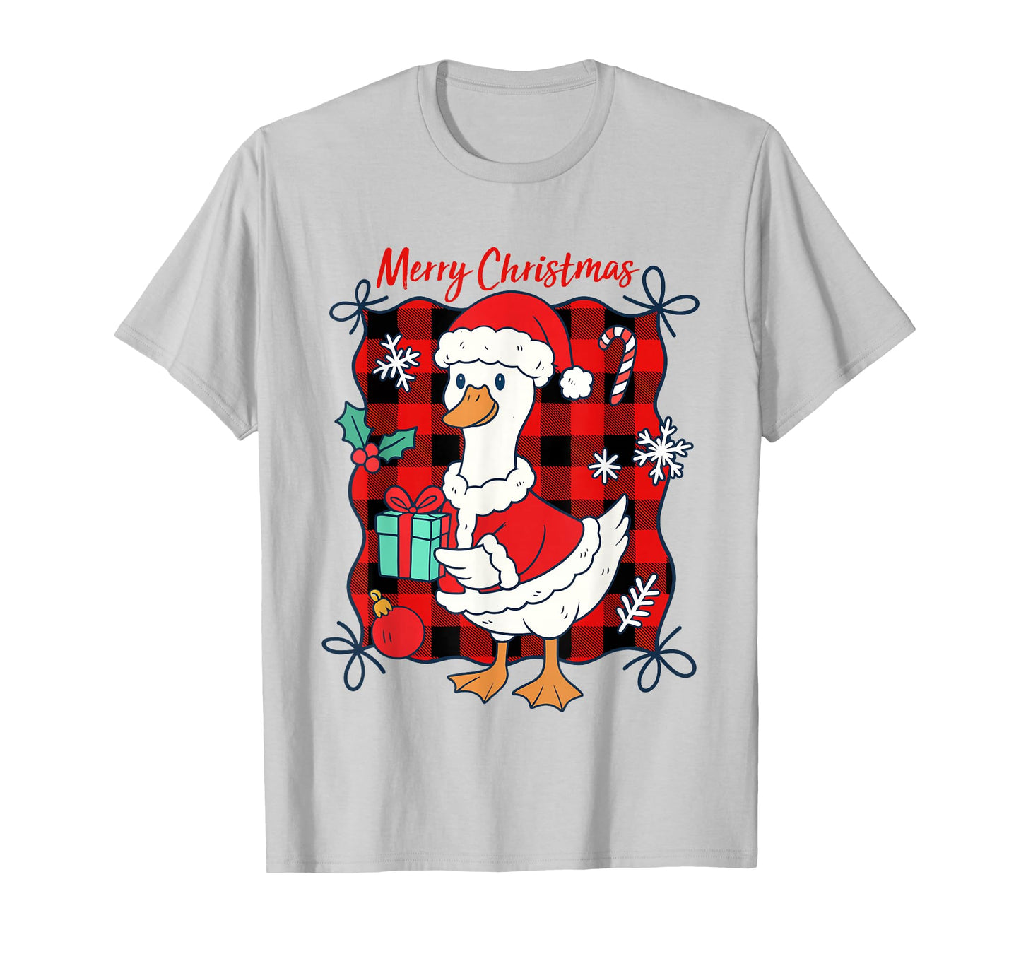 Goose Merry Christmas Santa Hat Xmas Family Pajama Men Women T-Shirt