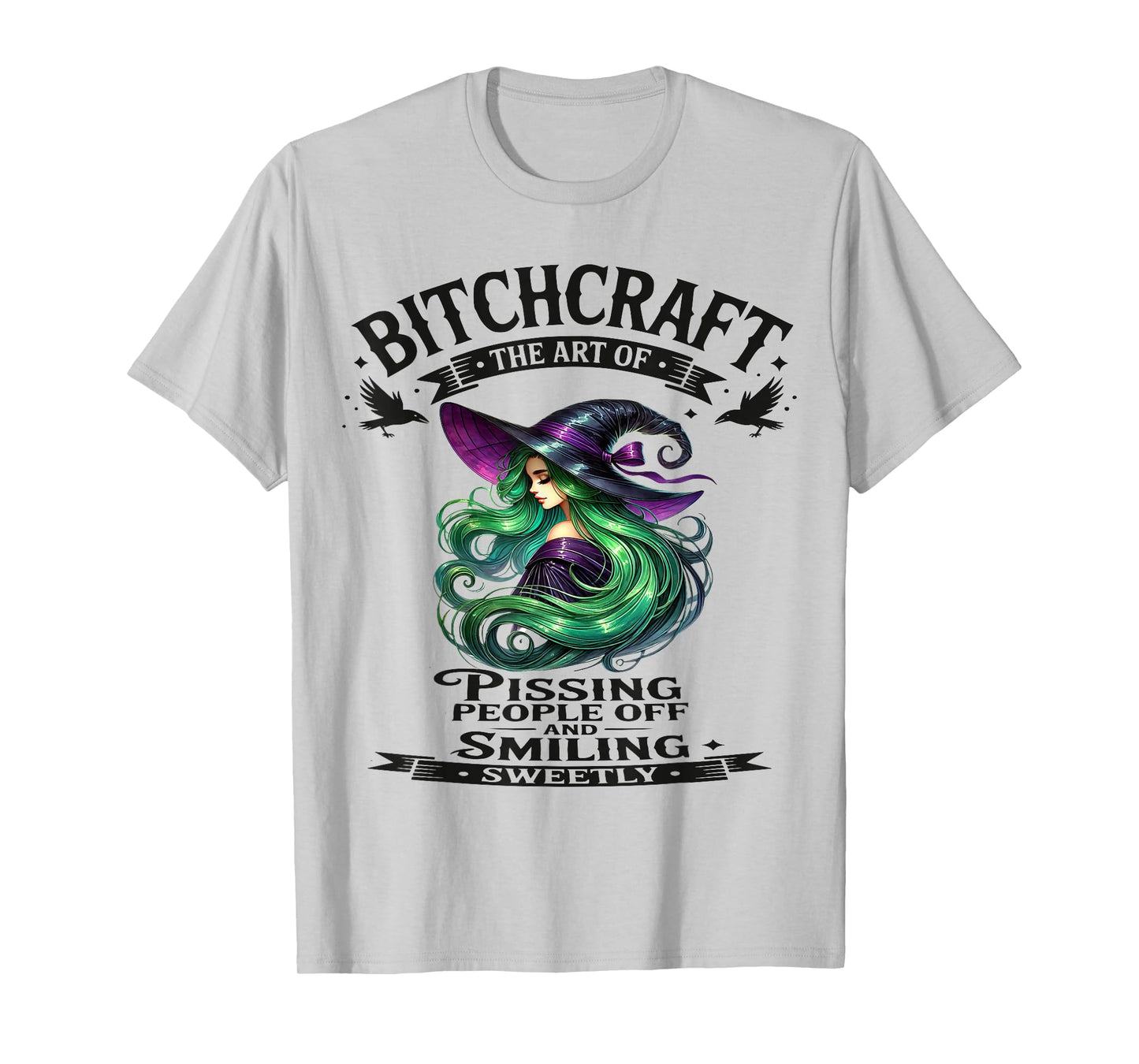 Halloween Vintage Witch Bitchcraft Gothic Pin Up Girl Sassy T-Shirt