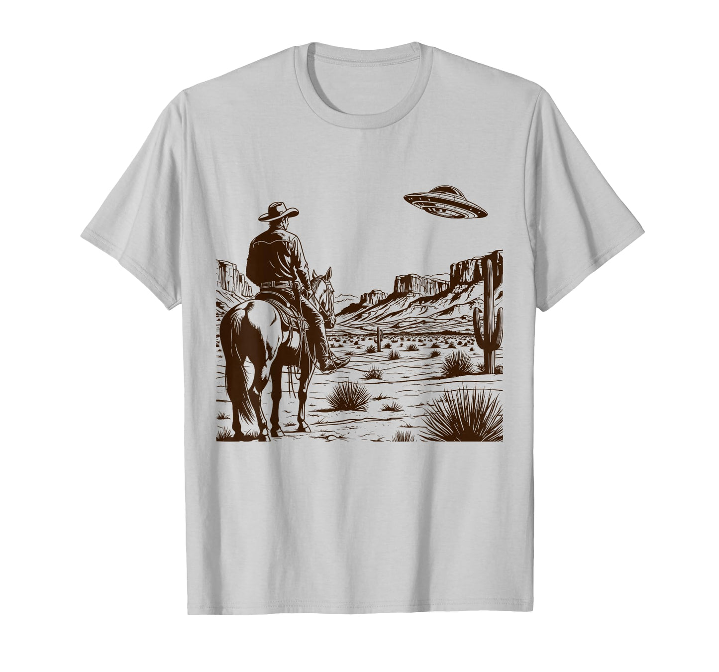 Ufo Western Retro Vintage Cowboy T-Shirt