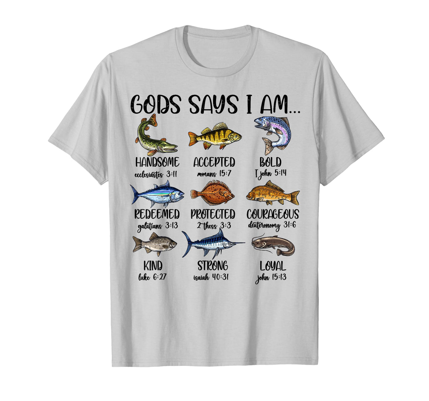 Kids God Says I Am Fishing Christian Boy Toddler Men Jesus T-Shirt