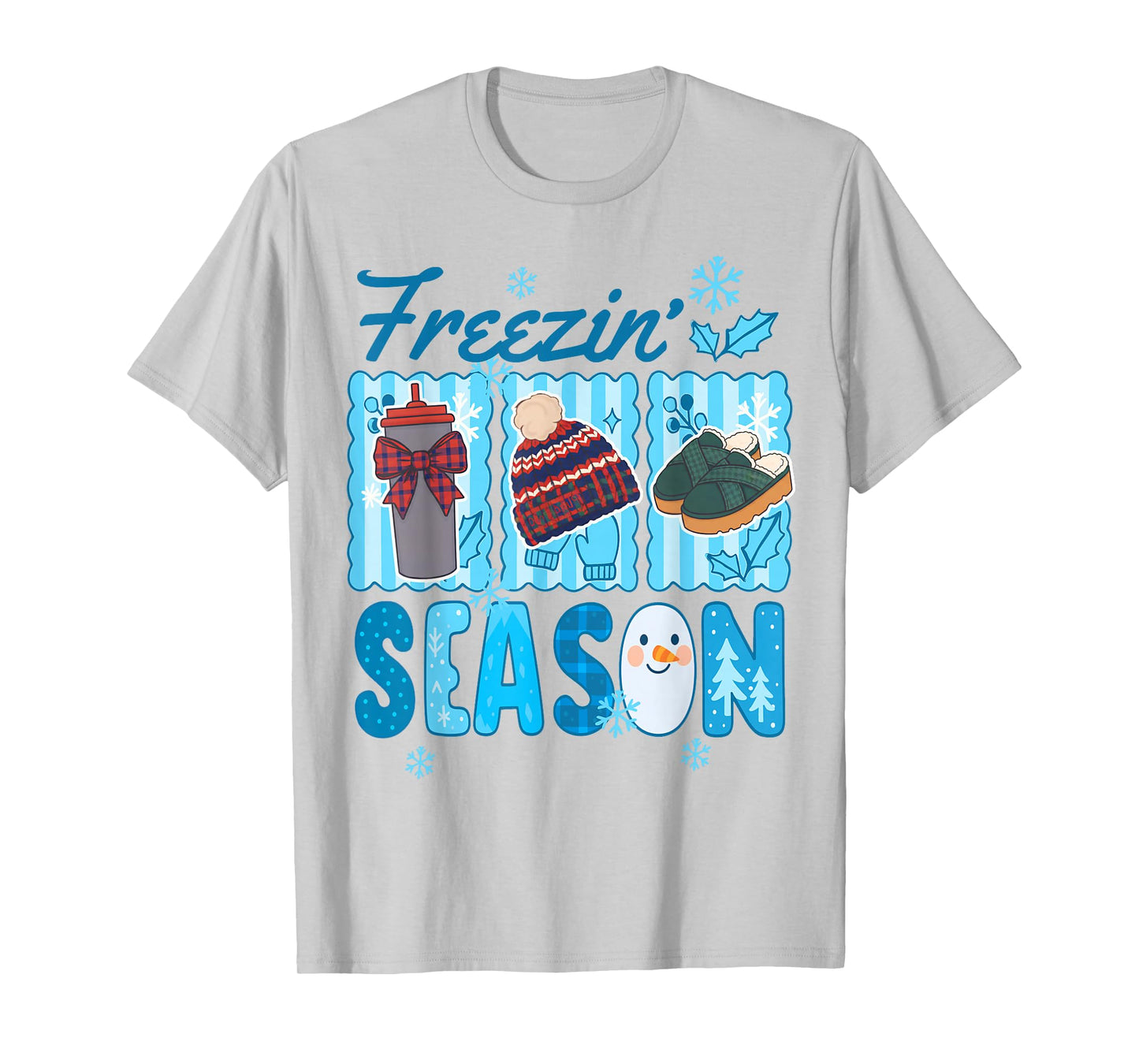 Winter Girl Winter Christmas Coquette Bow Freezin' Season T-Shirt