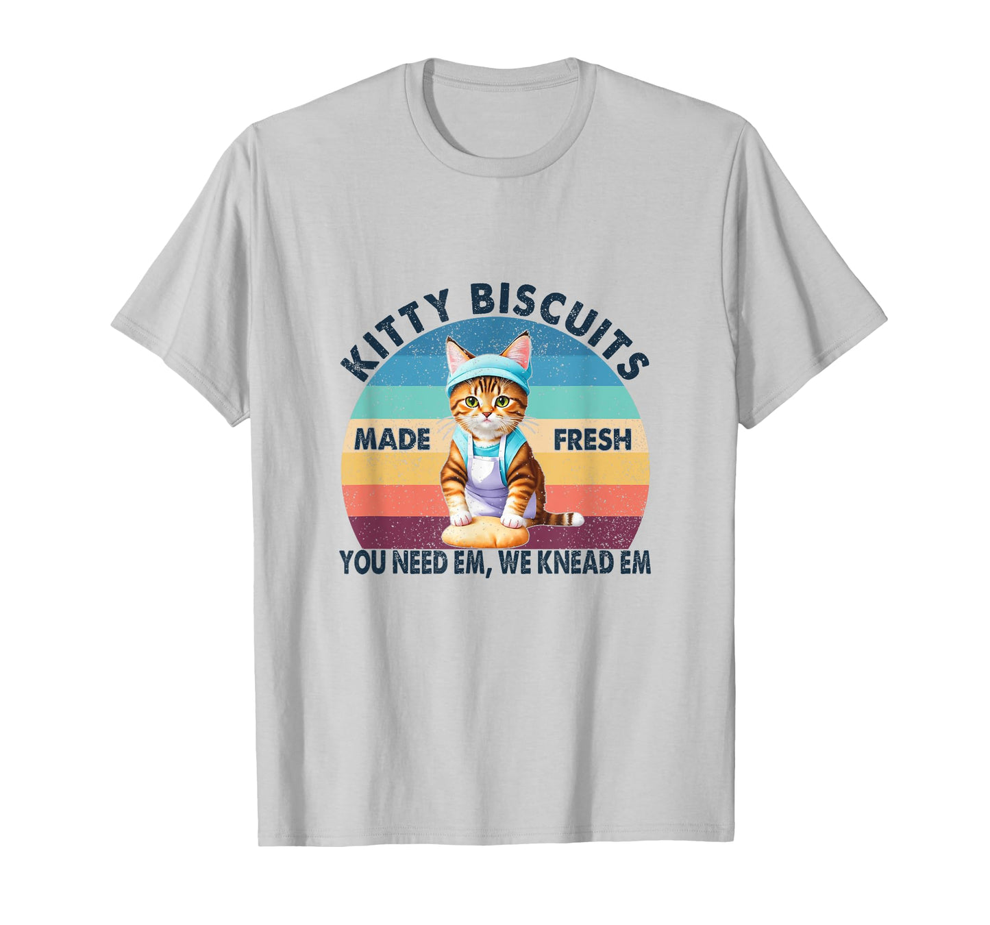 Kitty Biscuits University Baking Cat Making Biscuits Vintage Men Women T-Shirt