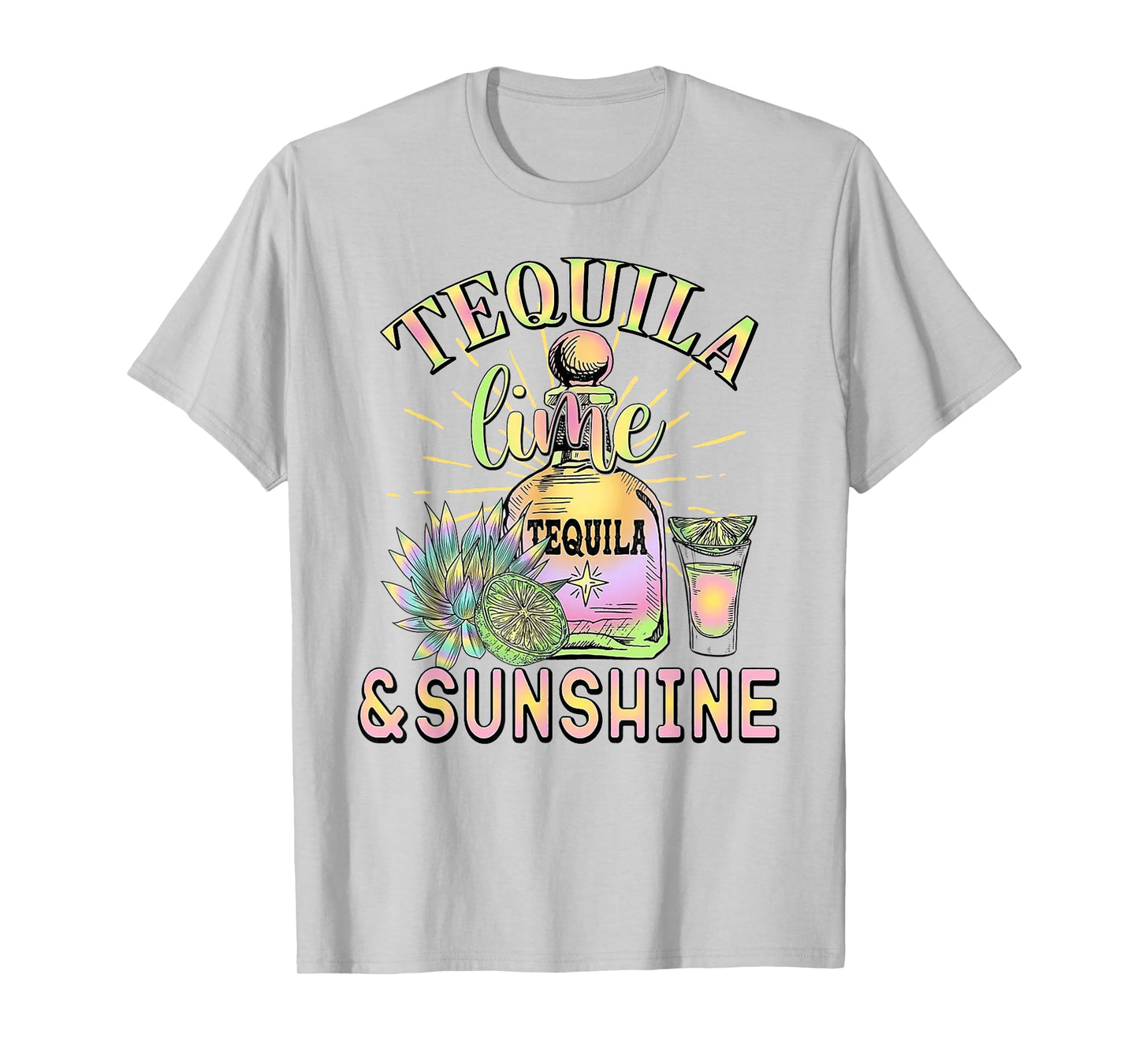 Tequila Lime And Sunshine Funny Beach Summer Vacation Travel T-Shirt for Men Women