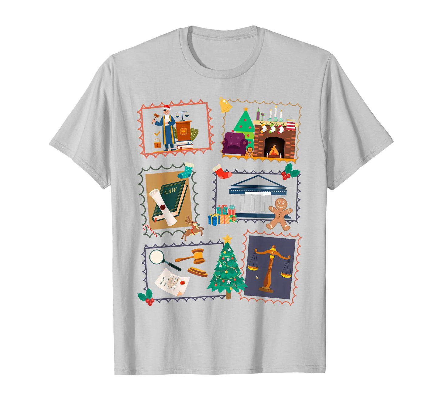 Lawyer Attorney Legal Office Christmas Xmas Vibes Stamps T-Shirt
