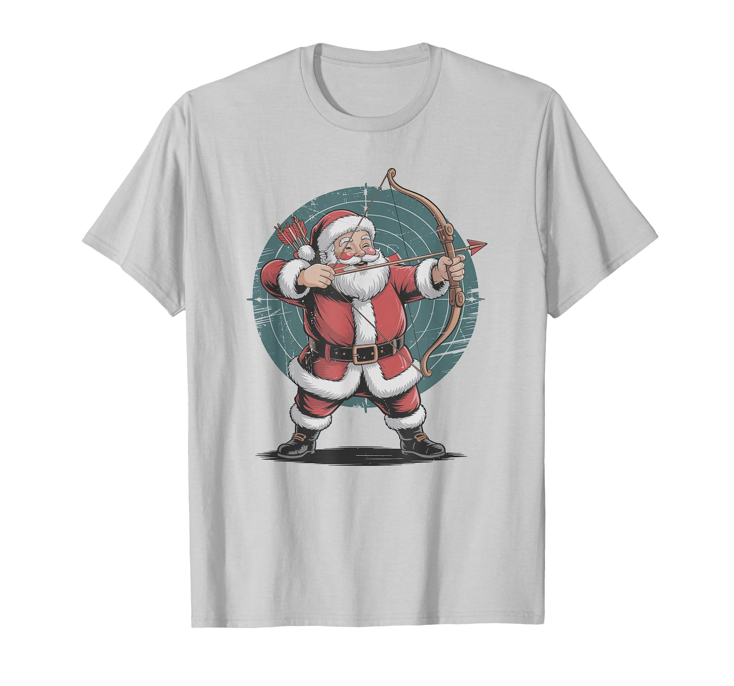 Vintage Santa Playing Archery Retro Christmas Holiday Sports T-Shirt