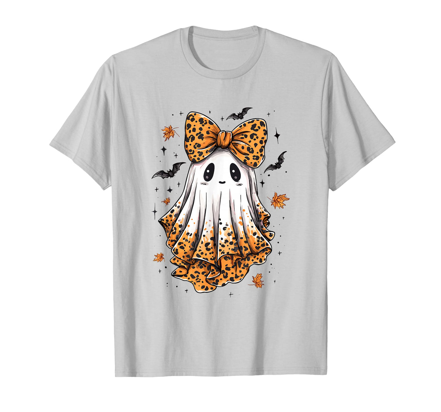 Coquette Leopard Ghost Halloween Boujee Ghost Autumn Fall T-Shirt