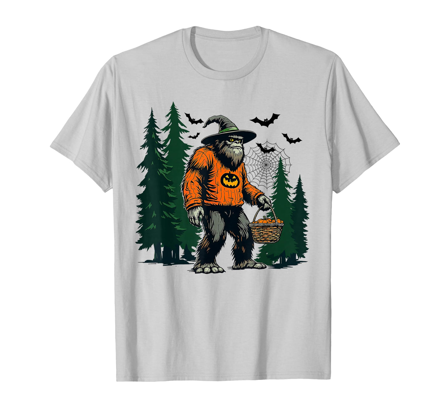 Spooky Bigfoot Sasquatch Witch Hat Halloween Men Women Kids T-Shirt