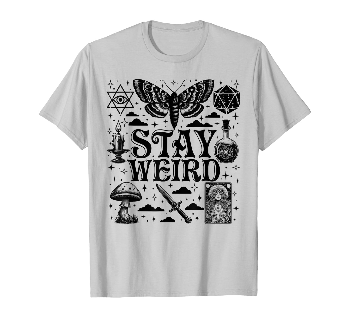 Stay Weird Witchy Vibes Halloween Edgy Ritua Humor Gothic T-Shirt