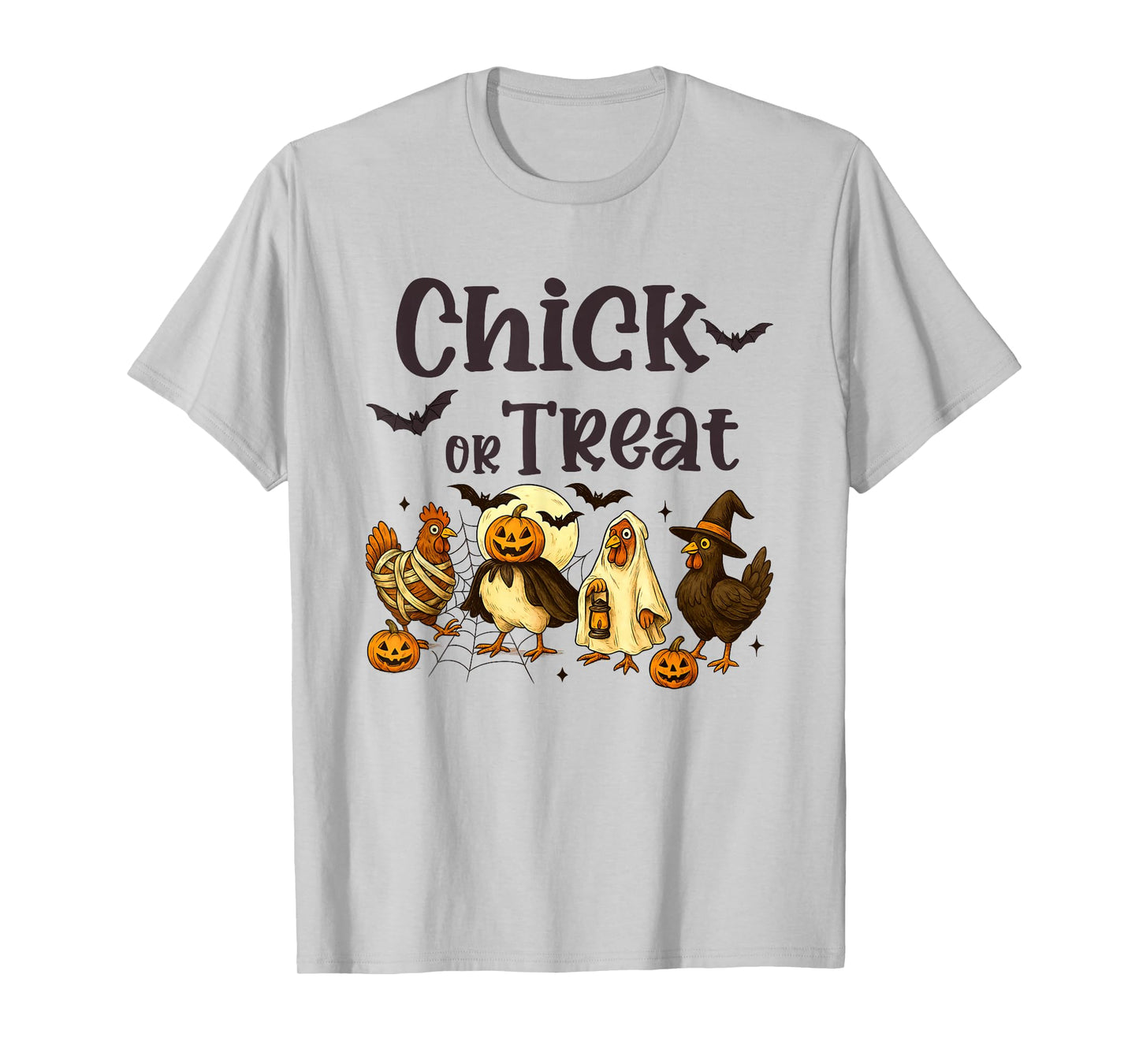 Chick Or Treat Halloween Pumpkin Ghost Spooky Funny Chicken T-Shirt