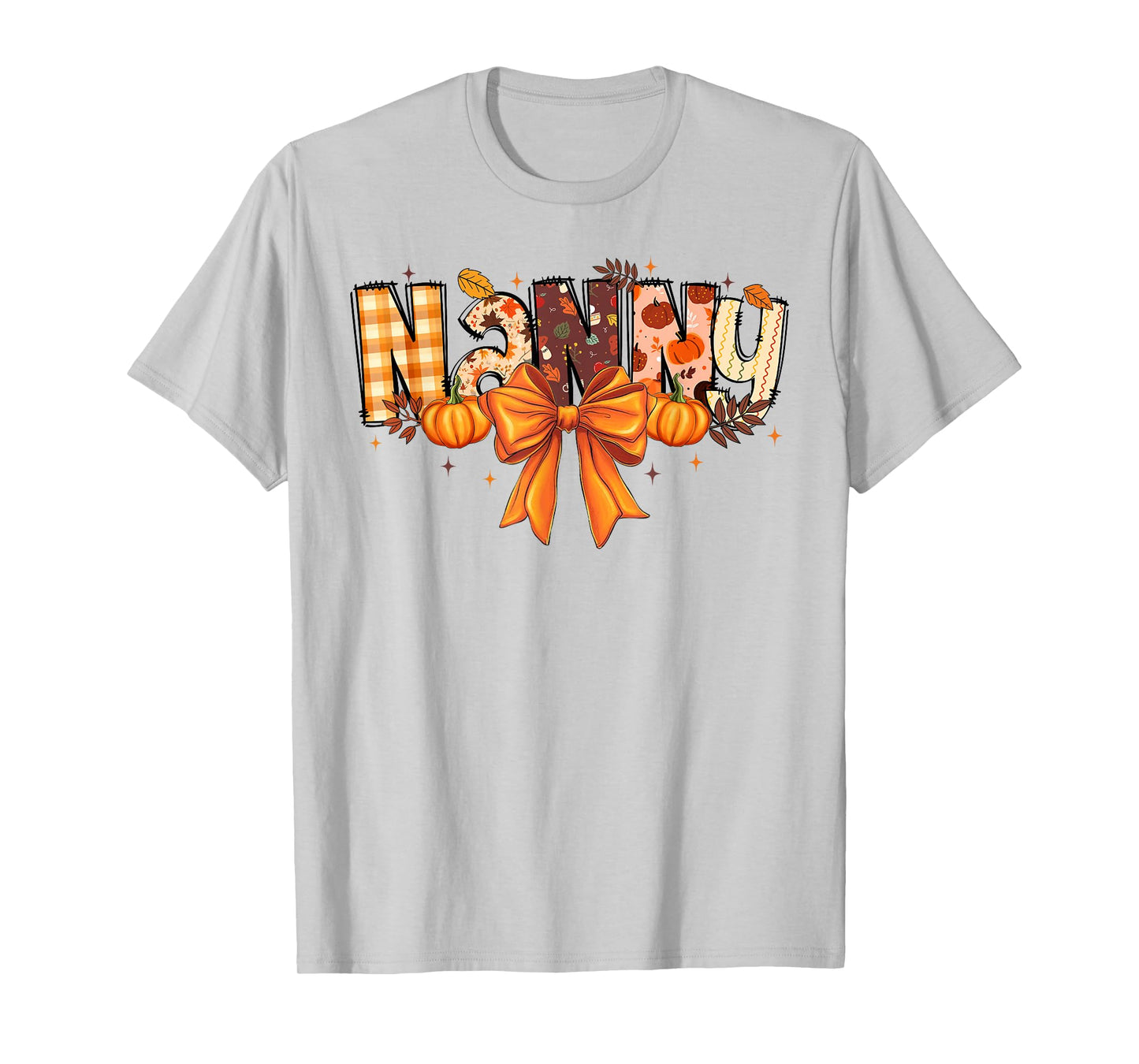 Retro Nanny Coquette Bows Grandma Fall Thanksgiving Women T-Shirt