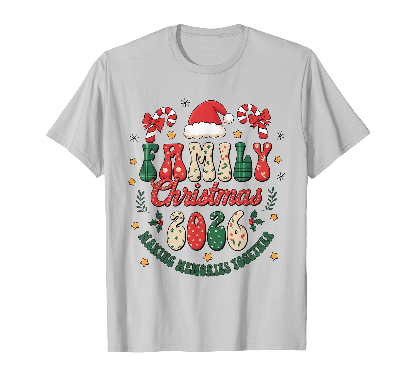 Family Christmas 2026 Santa Hat Matching Outfit Xmas Squad T-Shirt