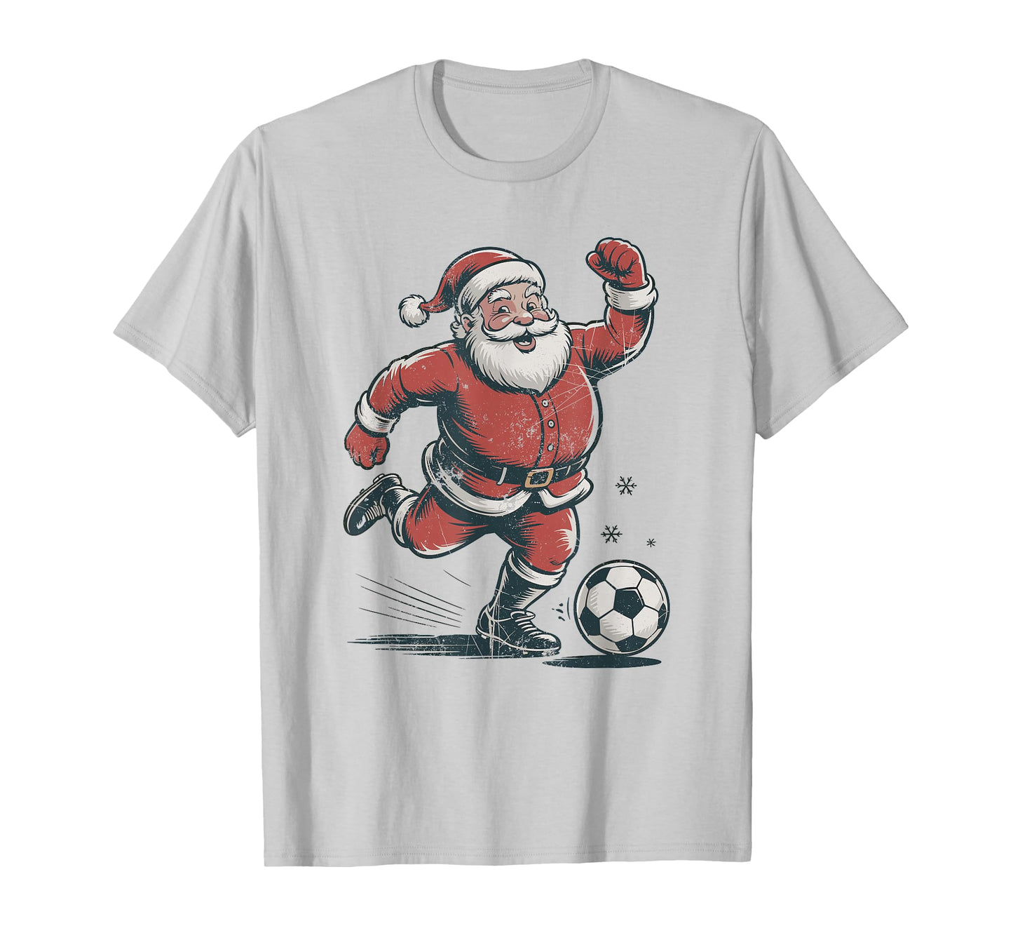 Retro Santa Playing Soccer Vintage 90s Christmas Holiday T-Shirt