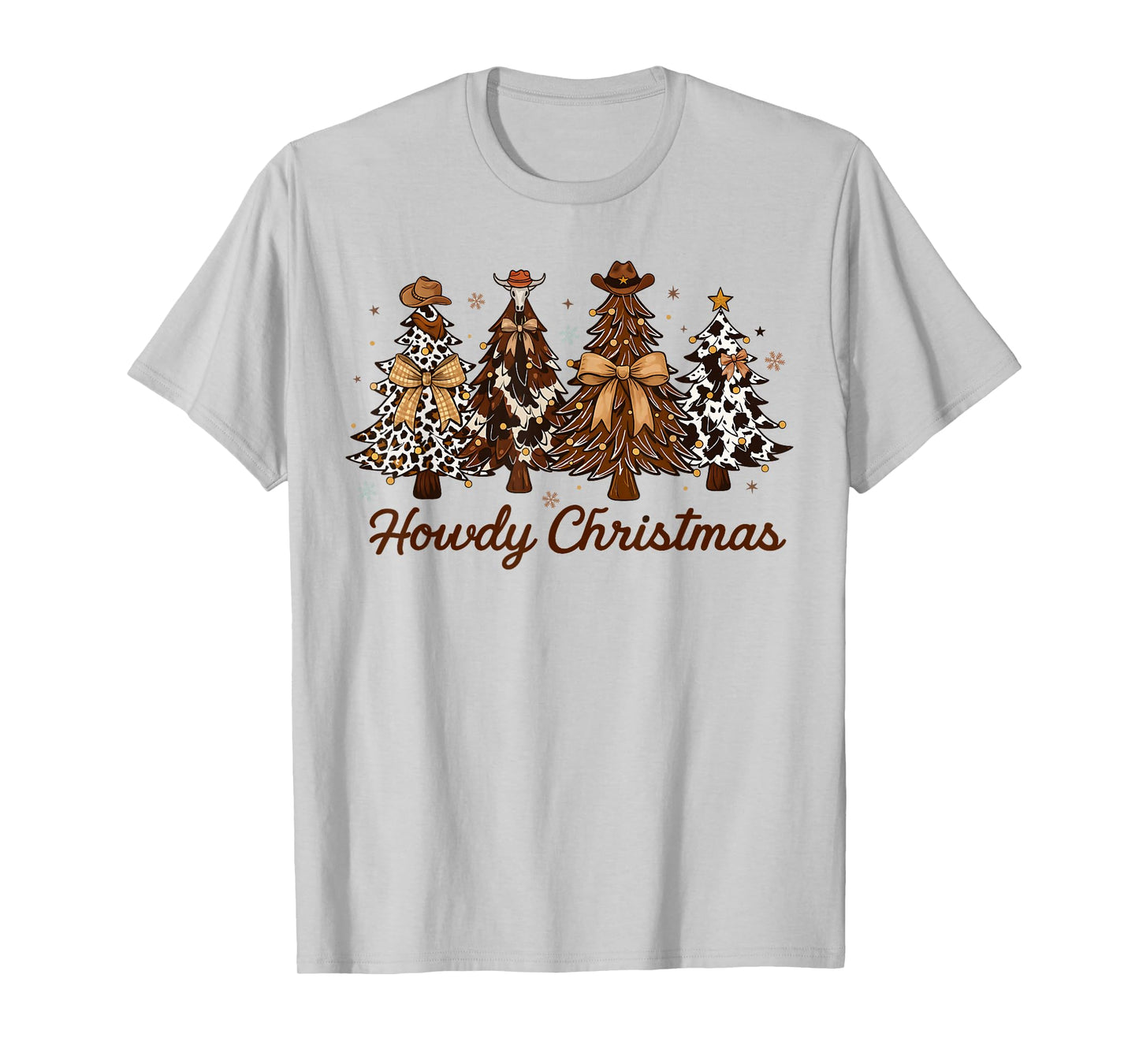 Howdy Christmas Tree Coquette Bow Western Xmas Pjs Cowgirl T-Shirt