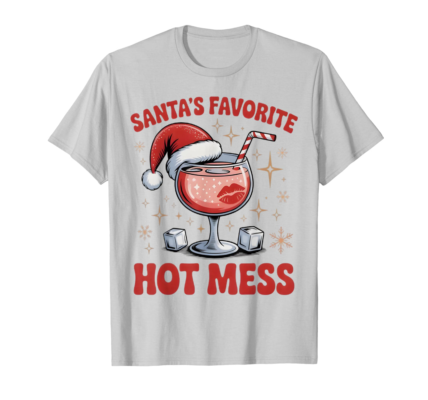 Santa's Favorite Hot Mess Christmas Funny Margarita T-Shirt