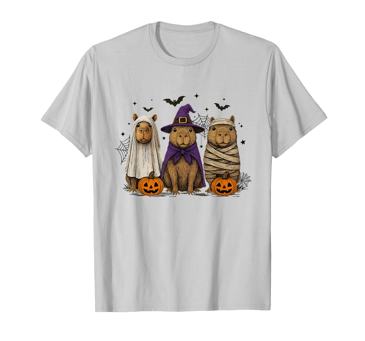 Capybara Ghost Witch Mummy Halloween Costume Men Women Kids T-Shirt