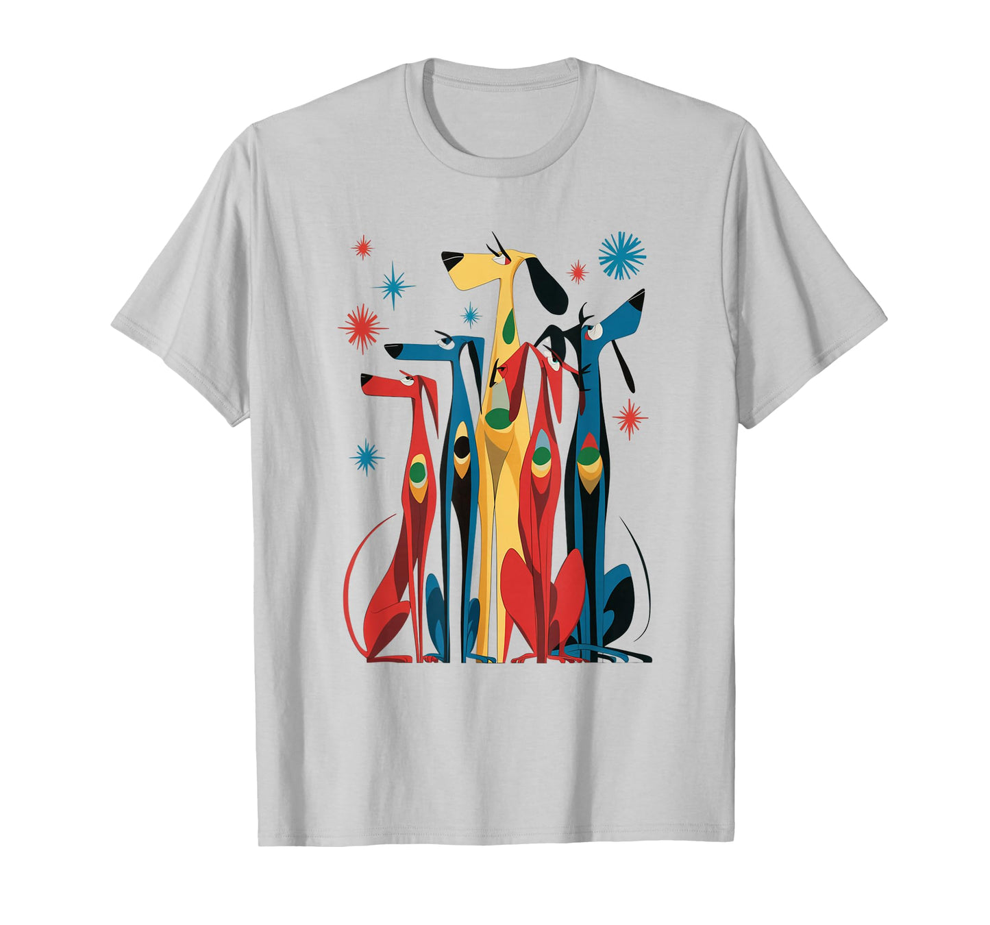 Vintage Retro Mid-Century Long Neck Dogs 50s 60s Style T-Shirt