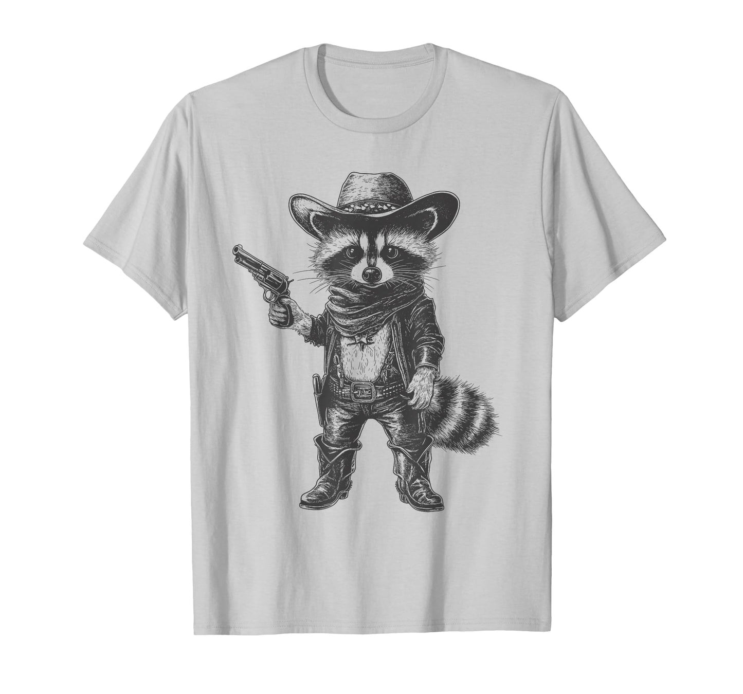 Raccoon Cowboy Hat Funny Western Cute Raccoon Lover Vintage T-Shirt