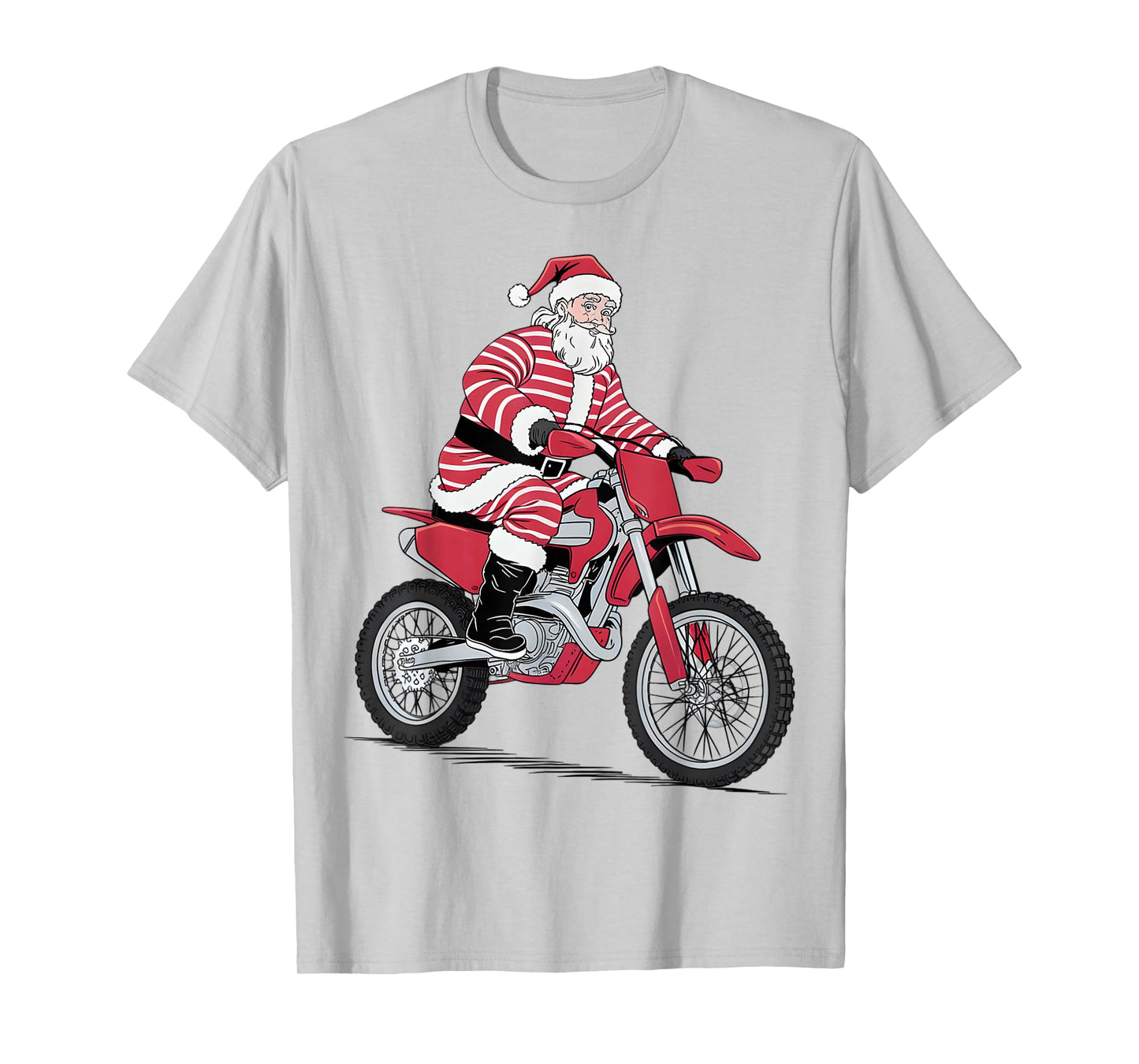 Christmas Dirt Bike Motocross Racing Enthusiasts Biker Santa T-Shirt