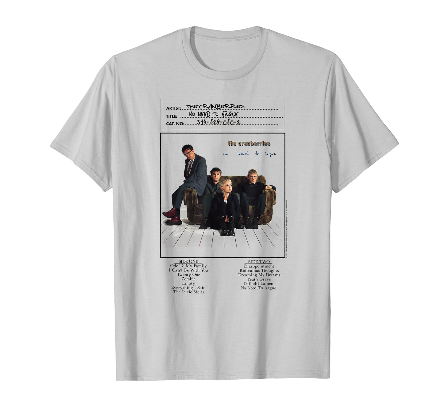 The Cranberries No Need to Argue Vinyl Handwritten Band T-Shirt